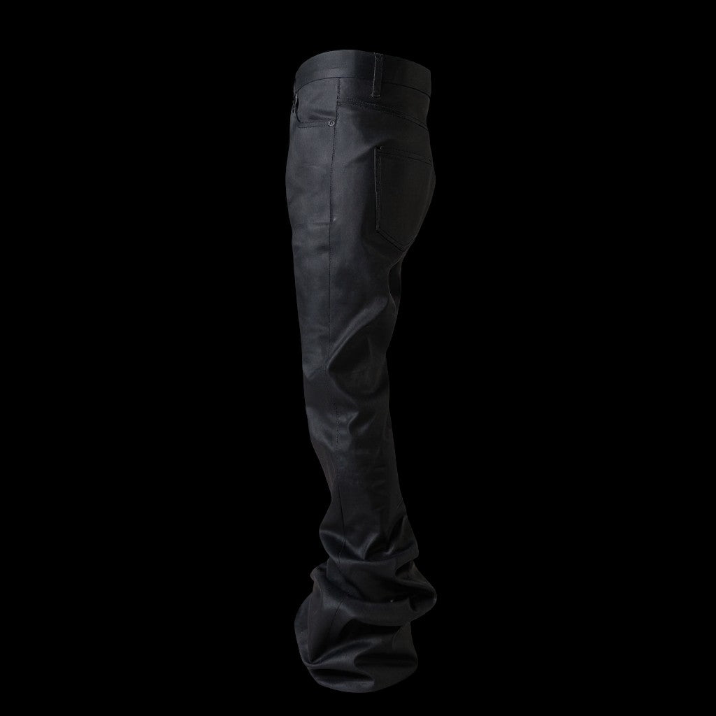 25FW 063CLUB THICK BLACK FLARE COATED JEANS