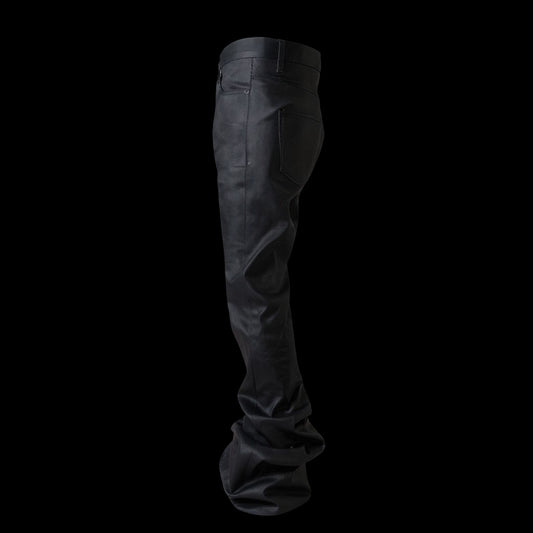 25FW 063CLUB THICK BLACK FLARE COATED JEANS