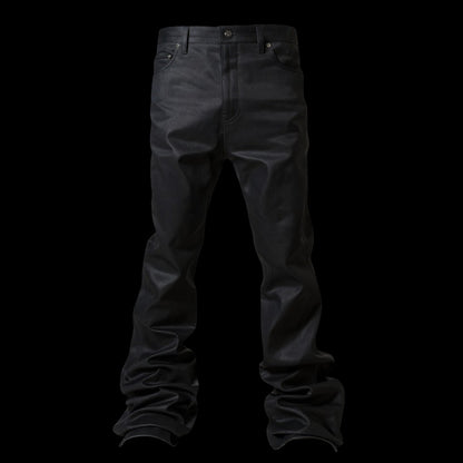 25FW 063CLUB THICK BLACK FLARE COATED JEANS