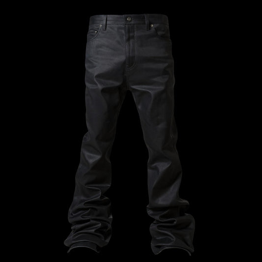 25FW 063CLUB THICK BLACK FLARE COATED JEANS