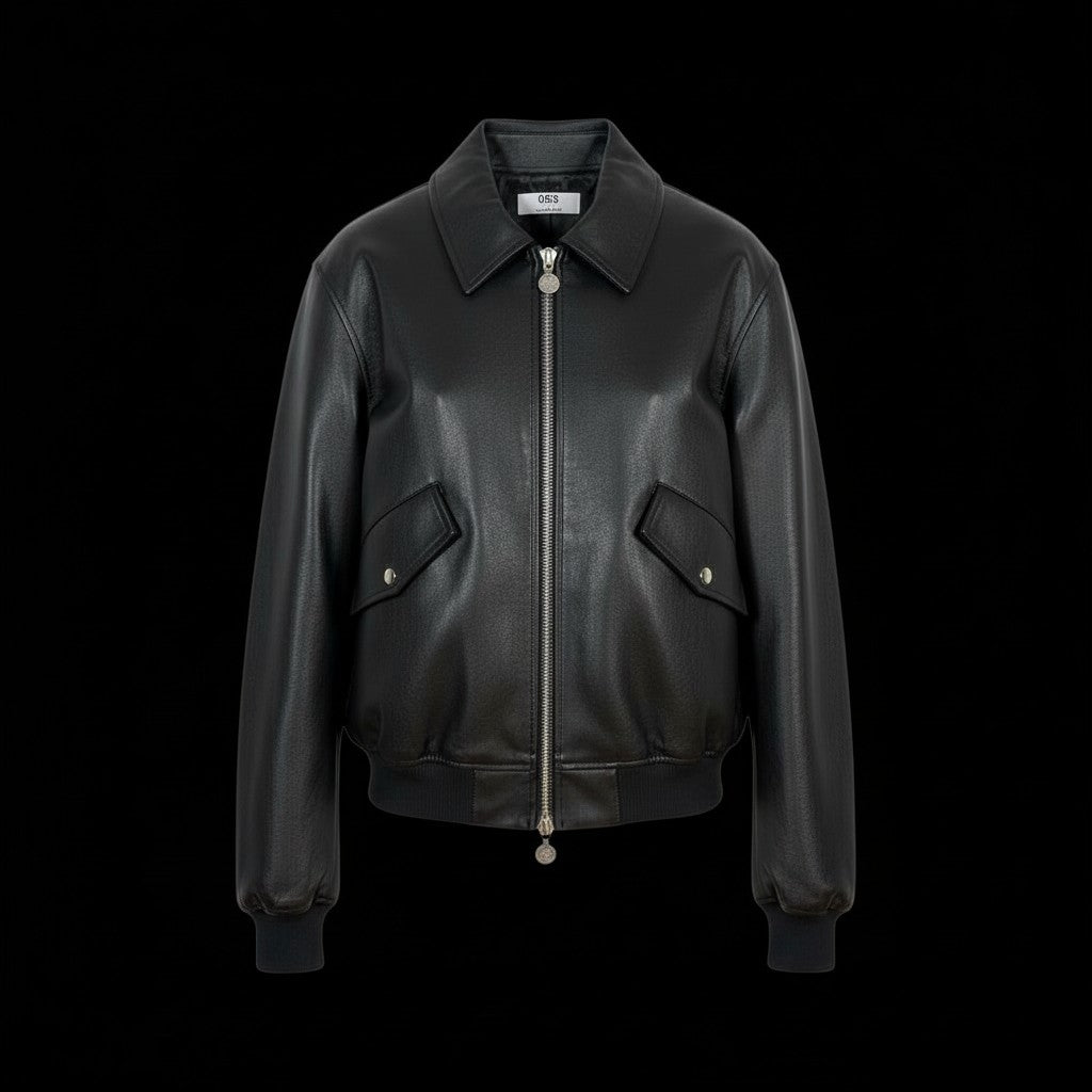 25FW CATHEDRAL EMBROIDERY LEATHER JACKET - BLACK