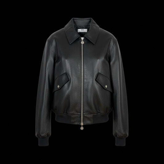 25FW CATHEDRAL EMBROIDERY LEATHER JACKET - BLACK